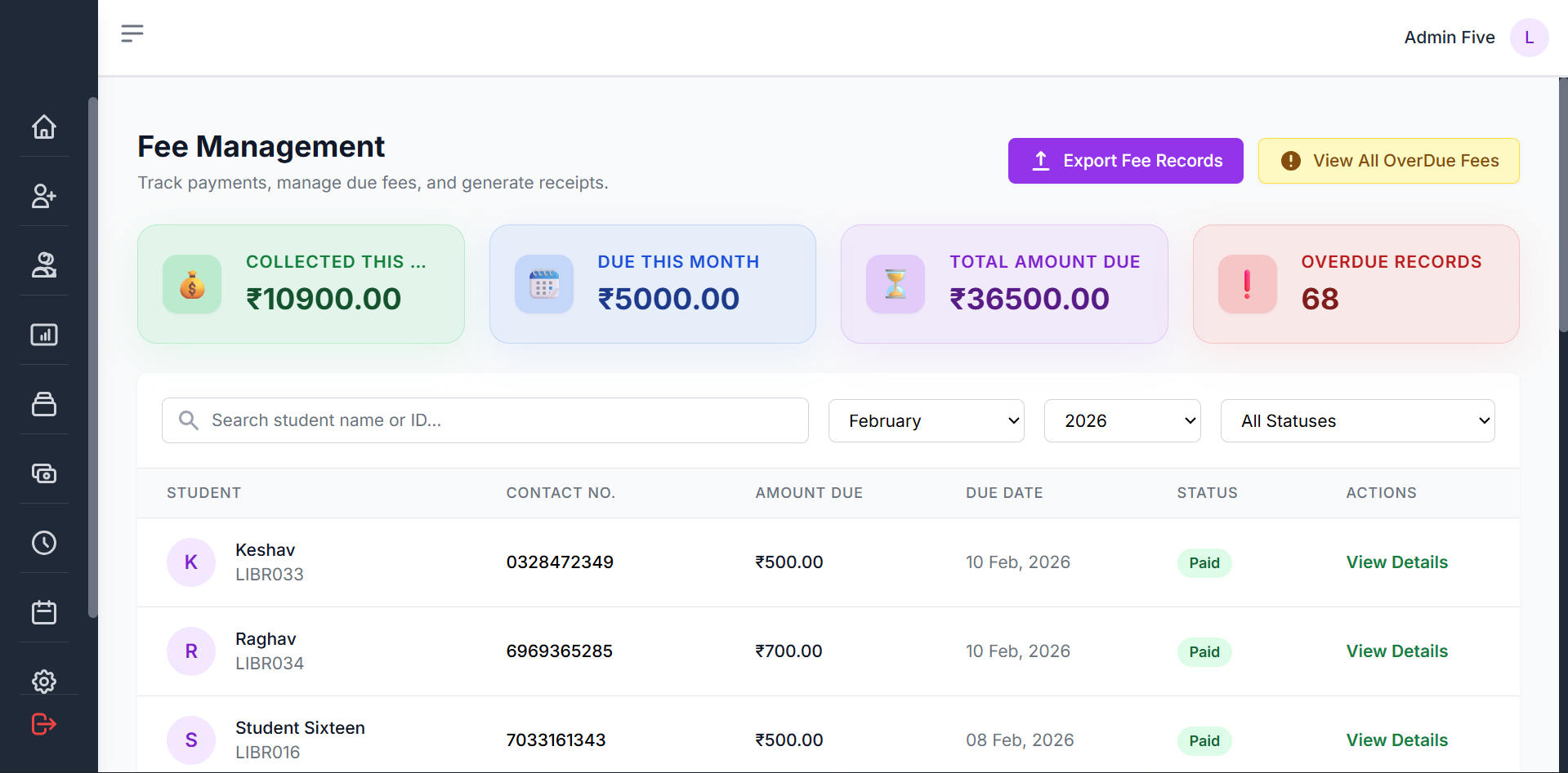 Fee Ledger